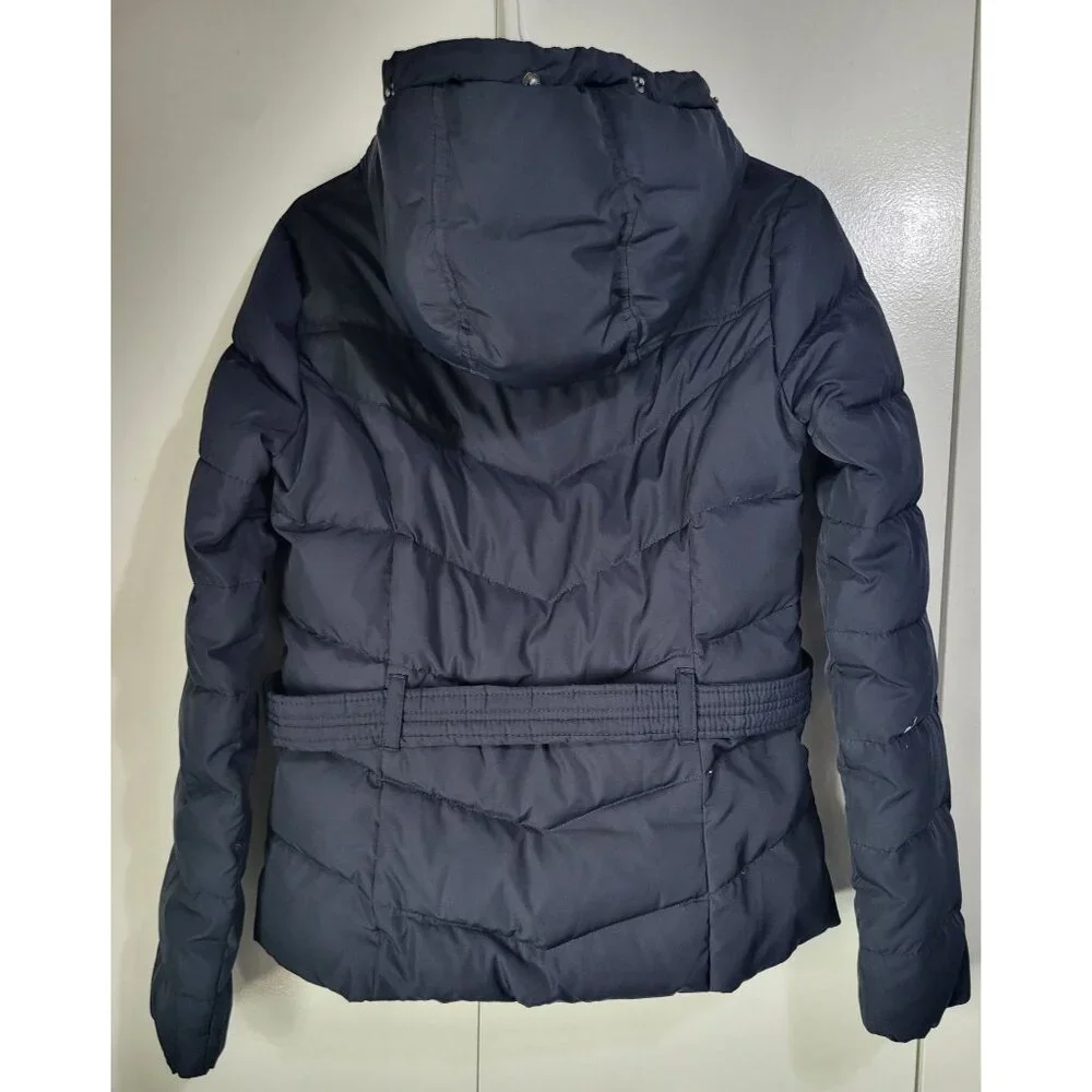 Hollister Puffer Coat Full Zip Hooded Blue Young Women's M Y2K Down, Polyester - Picture 2 of 12